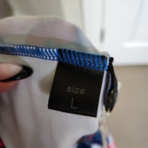 NWT Flurty Royale Blue v neck top and floral high-rise two-piece swimsuit - Picture 7 of 13